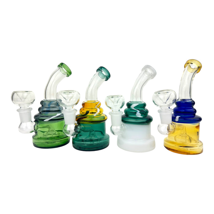 5" Mini Cup Cake Glass Water Pipe (Assorted Colors