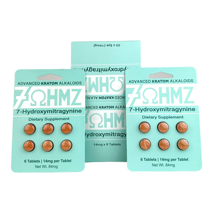 7-OHMZ Advanced Kratom Alkaloids 14mg x 6 Tablets | 20ct / Display Box | 25 Box/Case