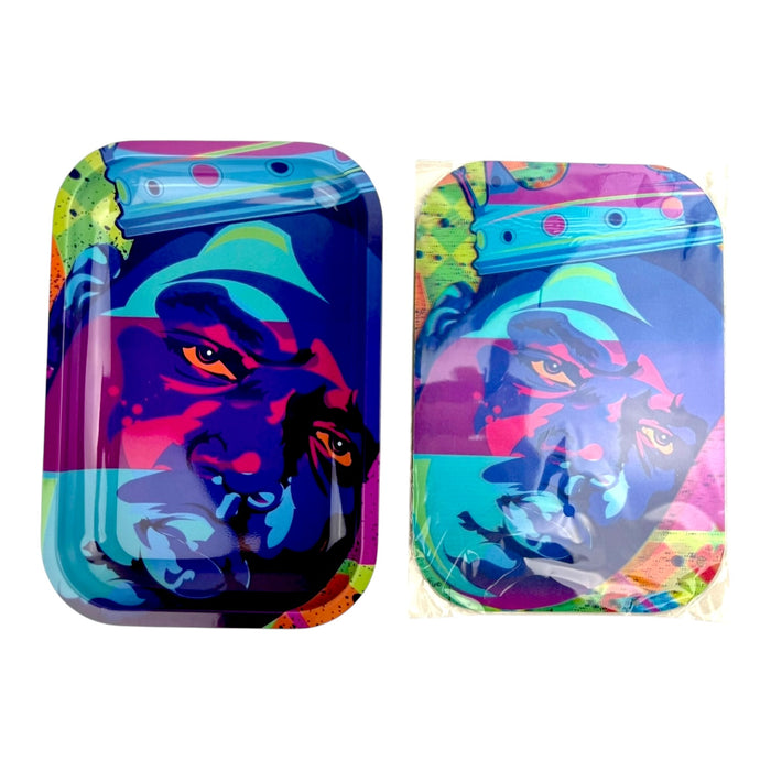 3D Medium Metal Rolling Tray With Magnetic Lid 6" x 9"