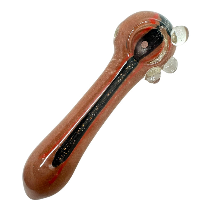 5" Colored Wigwag Dichro Stripe Glass Hand Pipe