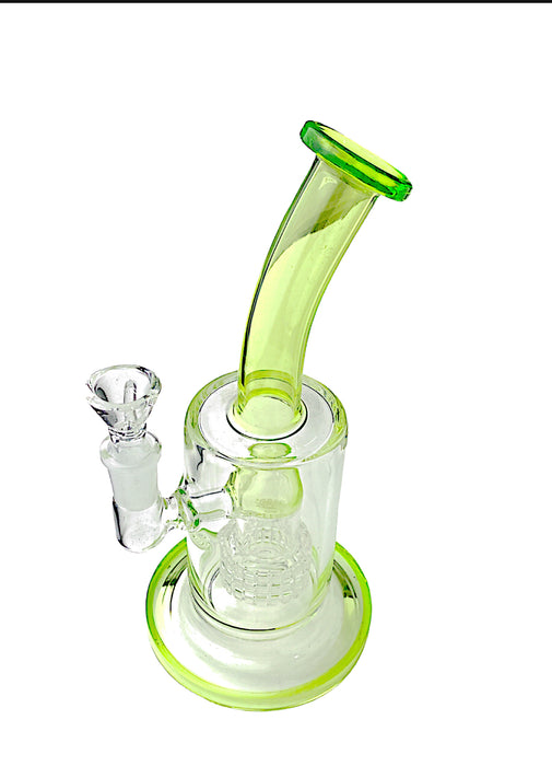 8" Bent Neck Matrix Perc Glass Water Pipe w/ Bowl