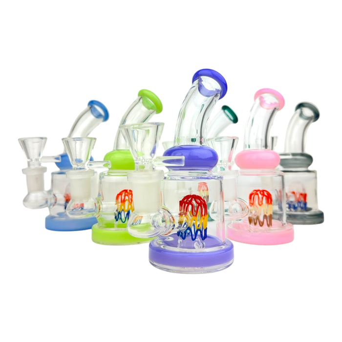 5.5" Bent Neck Glass Water Pipe "WP1214" (Assorted Colors)