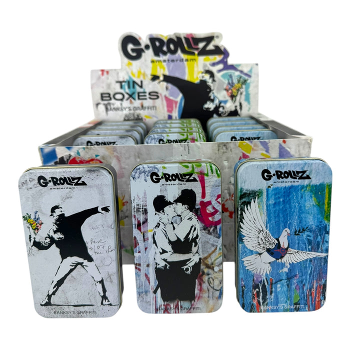 G-Rollz Storage Tin Boxes 11.5x6.5cm (15pc Display)