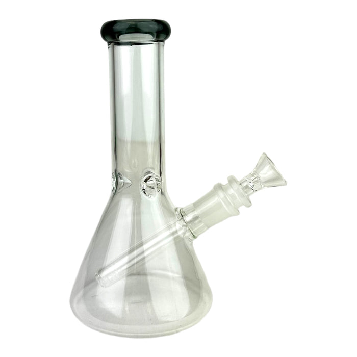 8" Clear Beaker Colored Top w/ Perc Bowl Glass Water Pipe