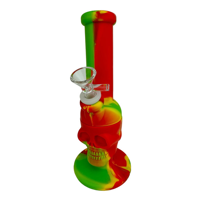 9" Skull Silicone Water Pipe (Assorted Colors)