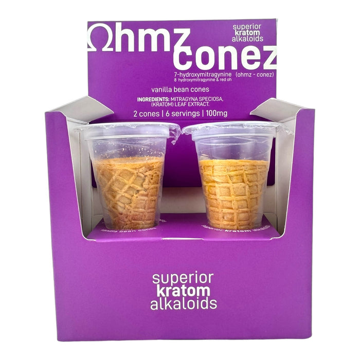 OHMZ Conez  7-OH 100 mg 2 Vanilla Bean cones / Pack - 8Packs/ Display |10 Displays / Case (Copy)