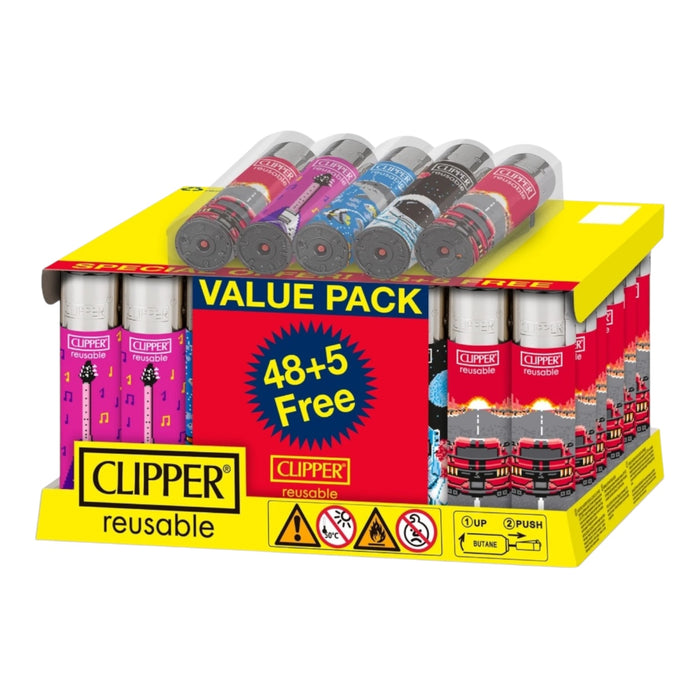 Clipper Classic Large Printed Lighter Pack of "48+5" Assorted Designs