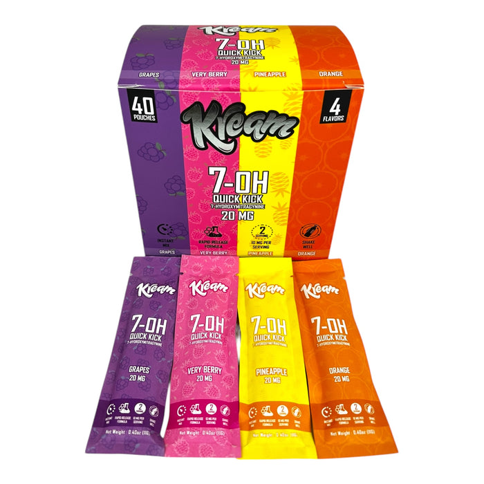 Kream Quick Kick 7-OH 20mg 4 Flavors Instant Mix Pouches - 40 Pouch Display