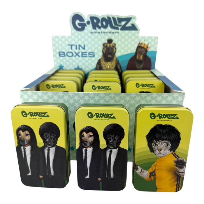 G-Rollz Storage Tin Boxes 11.5x6.5cm (15pc Display)