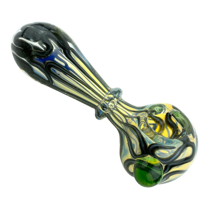 4” Fumed Wigwag Ring Bump Glass Hand Pipe