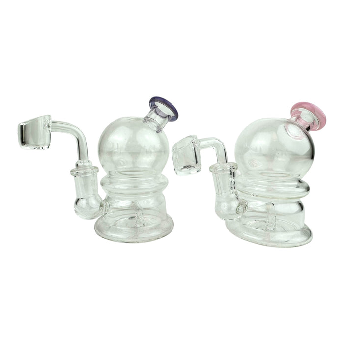 4.5" Round Globe Glass Water Pipe w/ Quartz Banger