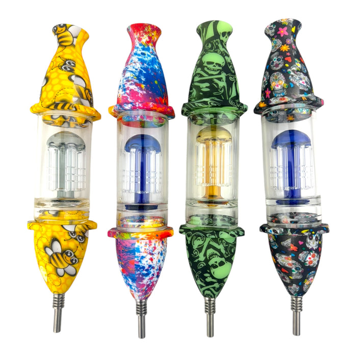 8'' Printed Rocket Silicone Nectar Collector w/ 6-Arm Tree Perc (SNC 11)