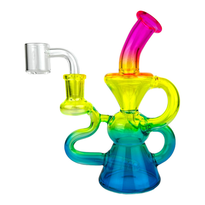 6.5" Recycler Rasta Glass Dab Rig