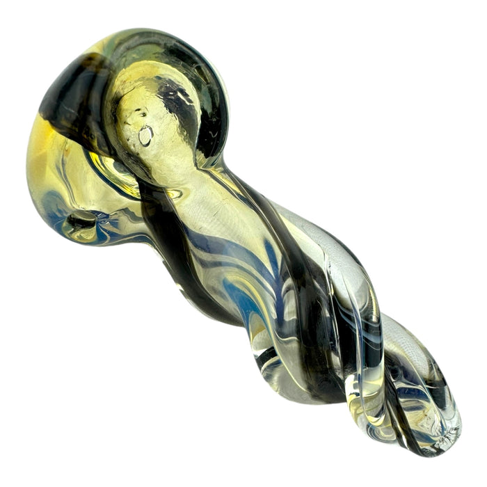 3" Twisted Fumed Black Glass Hand Pipe