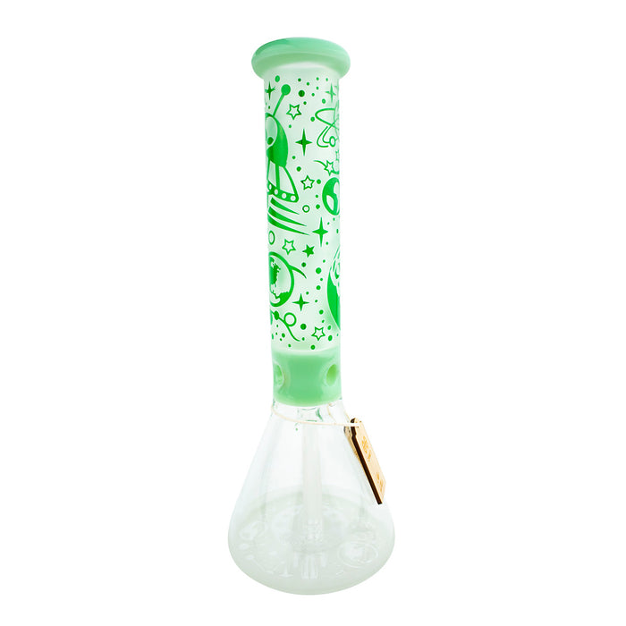 16" CHEECH  Frosted Space Beaker Glass Water Pipe 'CH-165'