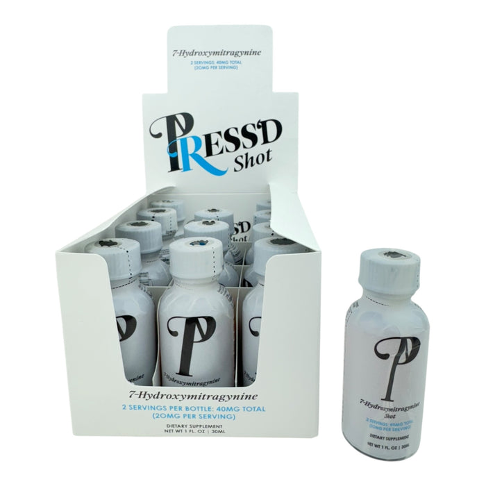 PRESS'D Shots 7-Hydroxymitragynine 40mg Bottle | 12ct Display