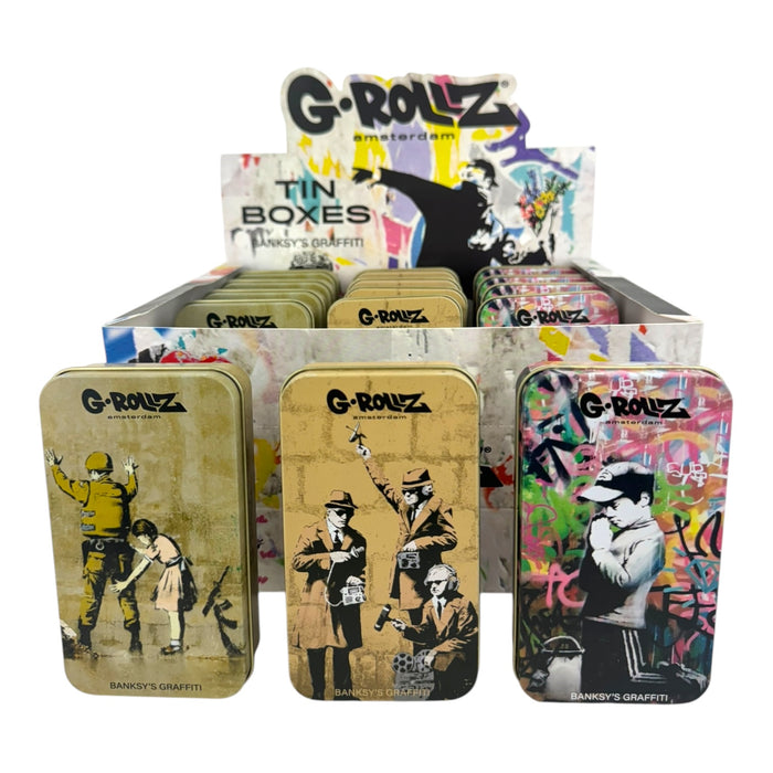 G-Rollz Storage Tin Boxes 11.5x6.5cm (15pc Display)