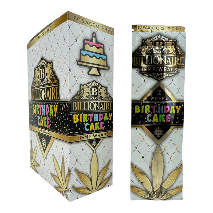 Billionaire Hemp Wraps -  Birthday Cake (2 wraps per pack/ 25 pack Display)