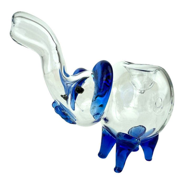 4.5" Clear Colored Elephant - Glass Hand Pipe