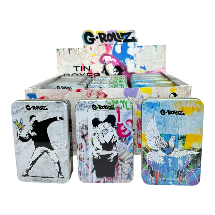 G-Rollz Storage Tin Boxes 13x8.4cm (15pc Display)