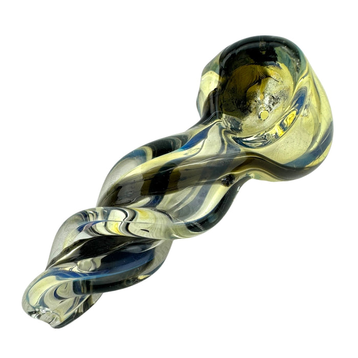 3" Twisted Fumed Black Glass Hand Pipe