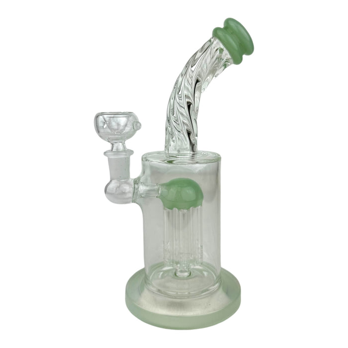 8.5" Bent Neck Twist Tree Perc Glass Water Pipe