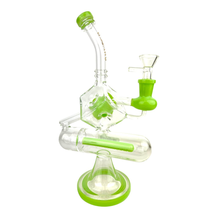 Cali Cloud X 10.5" Inline Perc Tube Square Bent Neck Water Pipe "WP14"