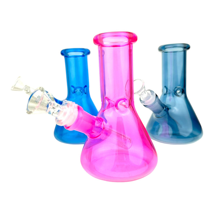 6" Mini Color Glass Beaker Water Pipe