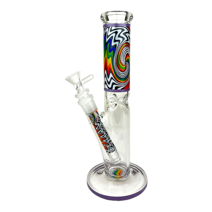 10" Wigwag Design Tall Glass Water Pipe