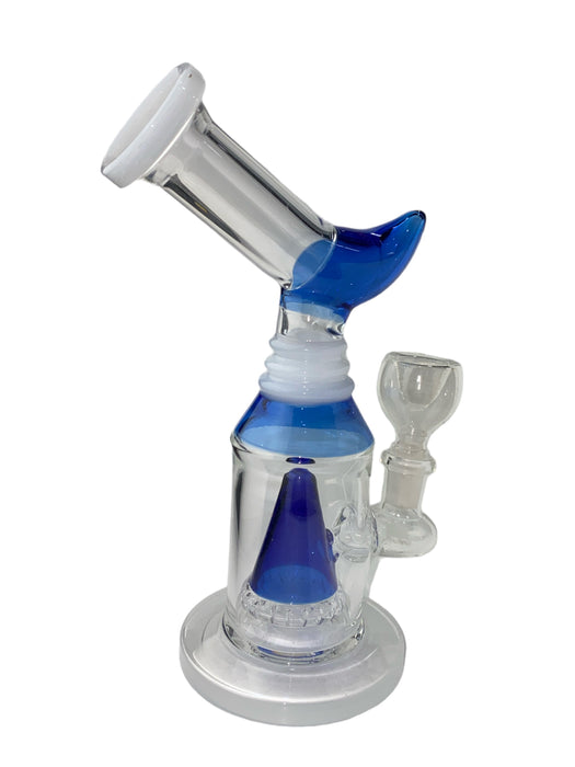 8.5" Bent Colored Recyclers Glass Water Pipe