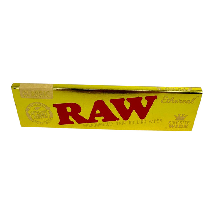 Raw Ethereal King Size Wide Rolling Paper | 33 Leaves/Pack | 50 Pack/Box