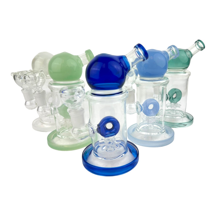 7” Donut Star Perc Glass Water Pipe