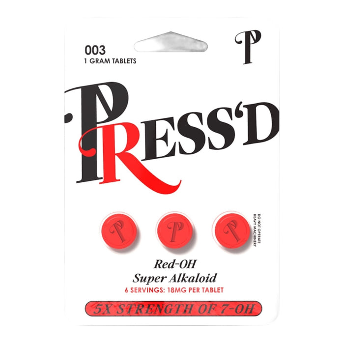 PRESS'D Red 5X Strength of 7-OH & Red OH 18mg Tablets| 3Tab | 25pc Display | 18D/Case