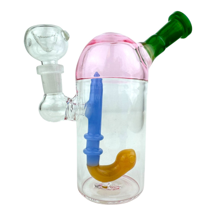 6.5" Dome Clear Color Glass Water Pipe