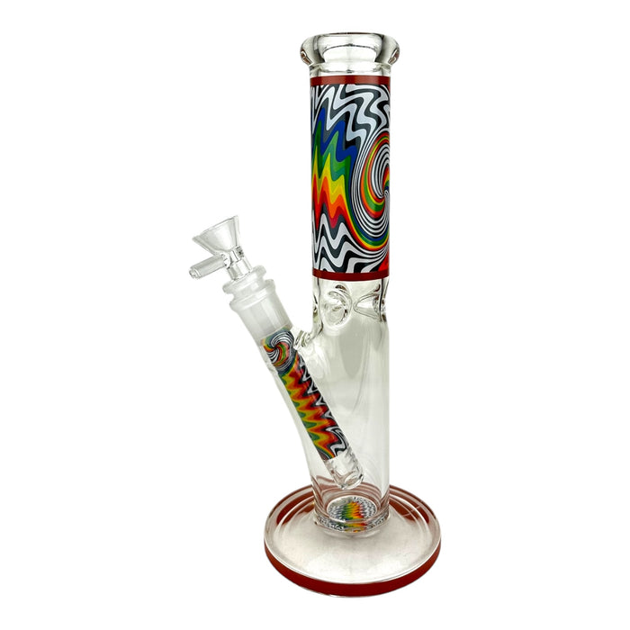 10" Wigwag Design Tall Glass Water Pipe