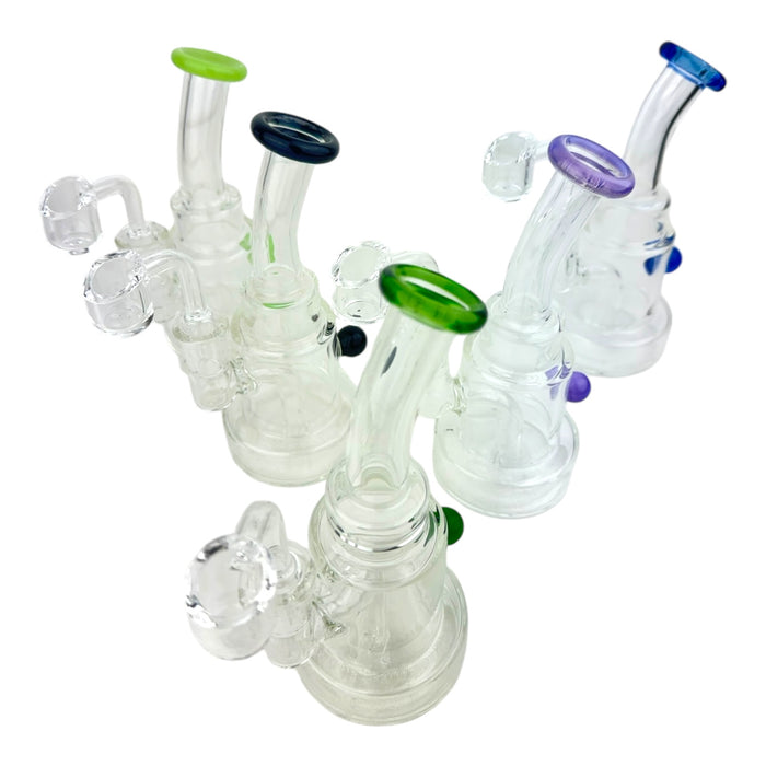 6" Stacked Bent Neck Glass Water Pipe "WP311"