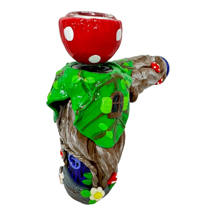 7" 3D Mushroom House Hammer Bubbler