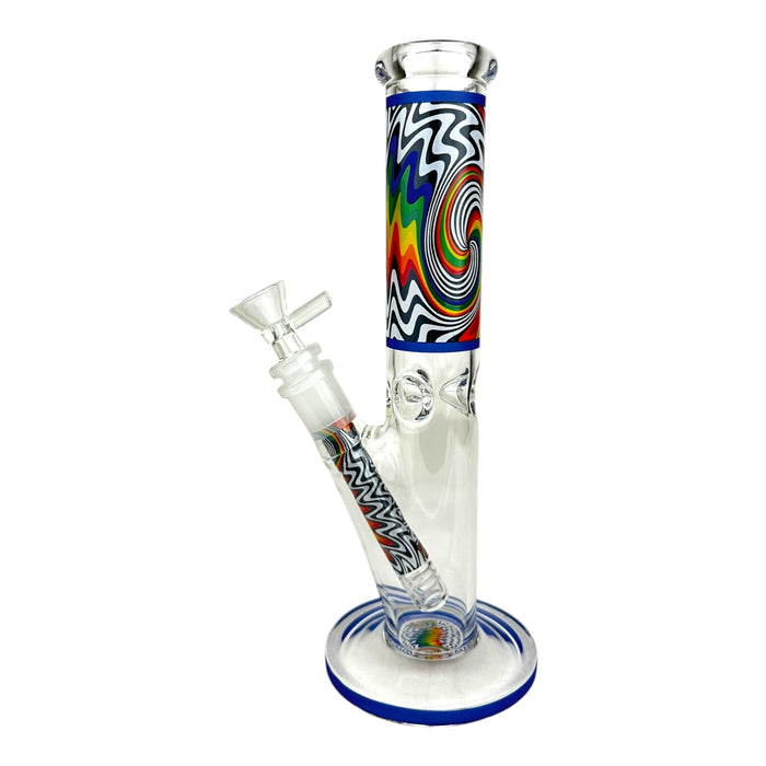 10" Wigwag Design Tall Glass Water Pipe