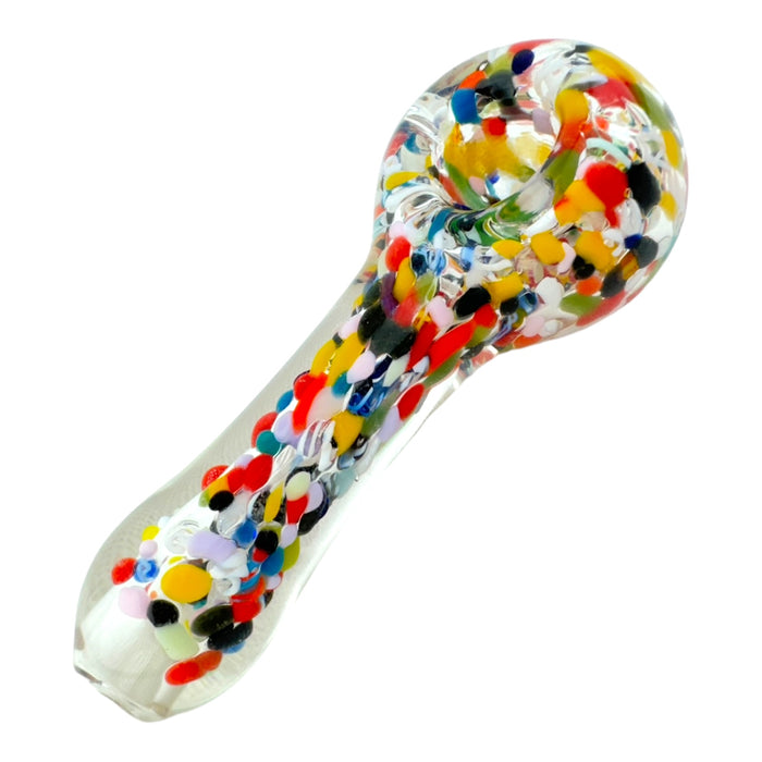 3.5" Frit Mix Clear Glass Hand Pipe