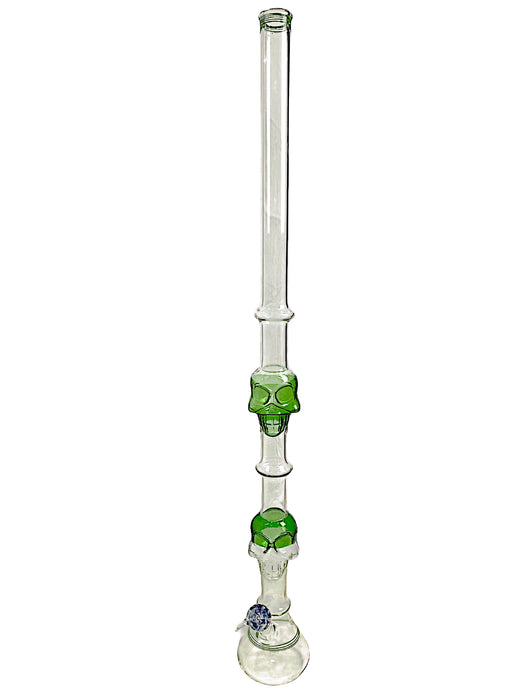 46" 2 Skull Beaker Glass Water Pipe