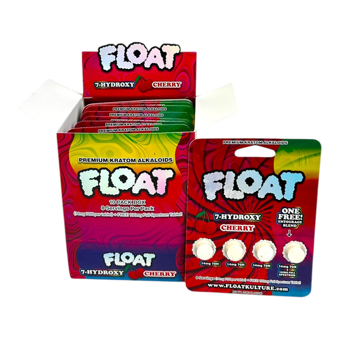 Float 7-Hydroxy 14mg Tabs + 1 100mg Full Spectrum 4ct Blister Pack - 10 Pack Display