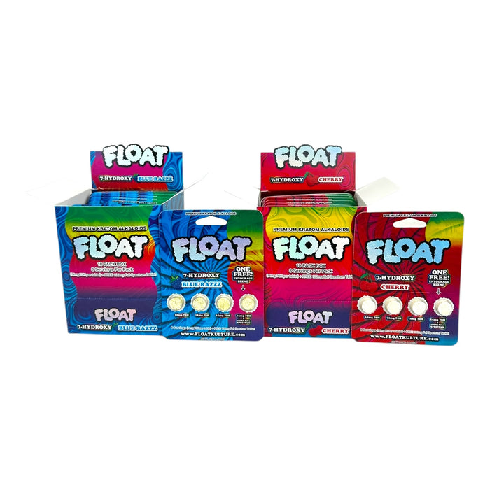 Float 7-Hydroxy 14mg Tabs + 1 100mg Full Spectrum 4ct Blister Pack - 10 Pack Display