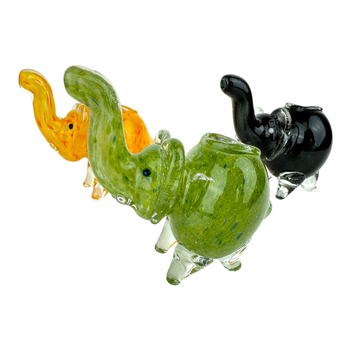 4" Medium Elephant Colored Glass Pipe  (Assorted Colors)