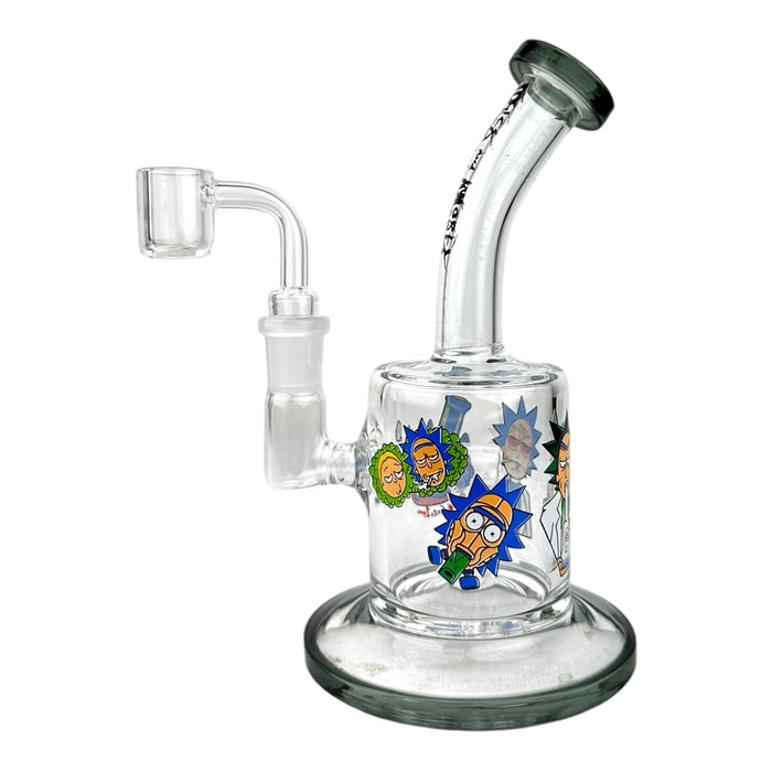 7" Clear Glass Water Pipe with  Character Decal