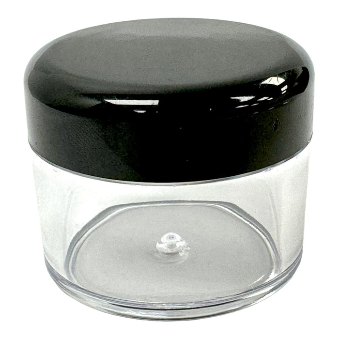 30g Clear Circle Plastic Jar W/ Black Cap