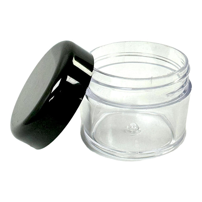 30g Clear Circle Plastic Jar W/ Black Cap