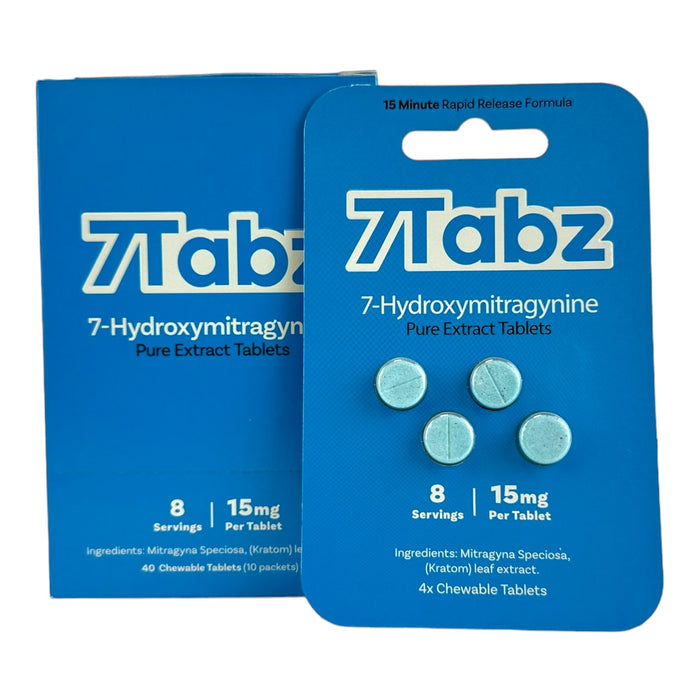 7Tabz 7-Hydroxymitragynine Kratom Extract 15mg Tablets| 4Tab | 10pc Display | 20 D/Case