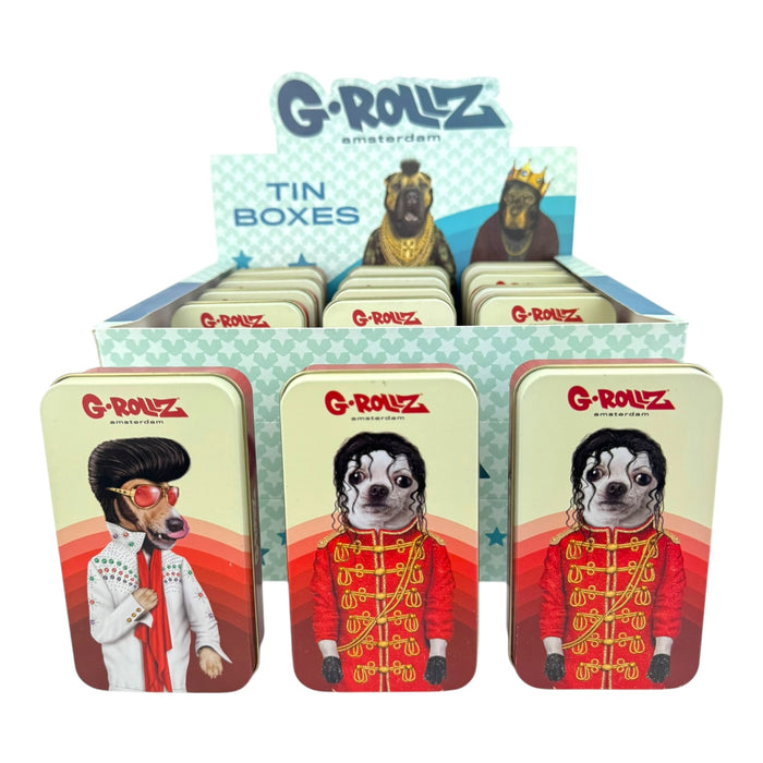 G-Rollz Storage Tin Boxes 11.5x6.5cm (15pc Display)