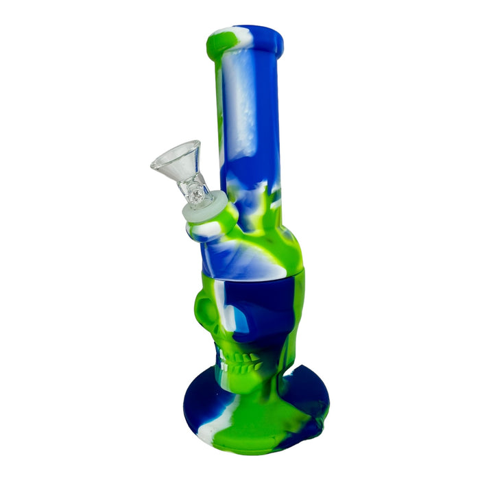 9" Skull Silicone Water Pipe (Assorted Colors)