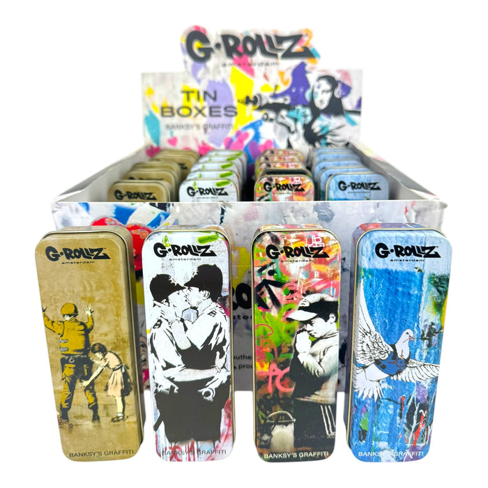 G-Rollz Storage Tin Boxes 12x4cm (24pc Display)